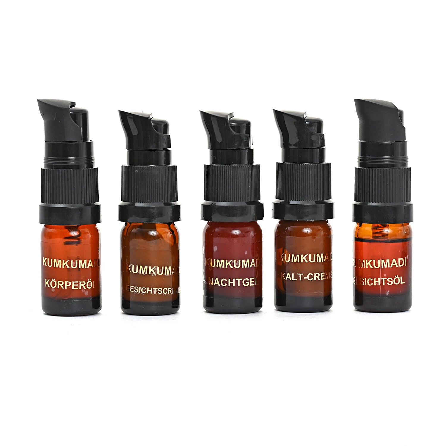 SQIN Botanicals - Discovery Set - Kumkumadi: Gesichtsöl, Nachtgel, Gesichtscreme, Gesichtsserum, Cold Cream, je 5ml (gesamt 25ml)