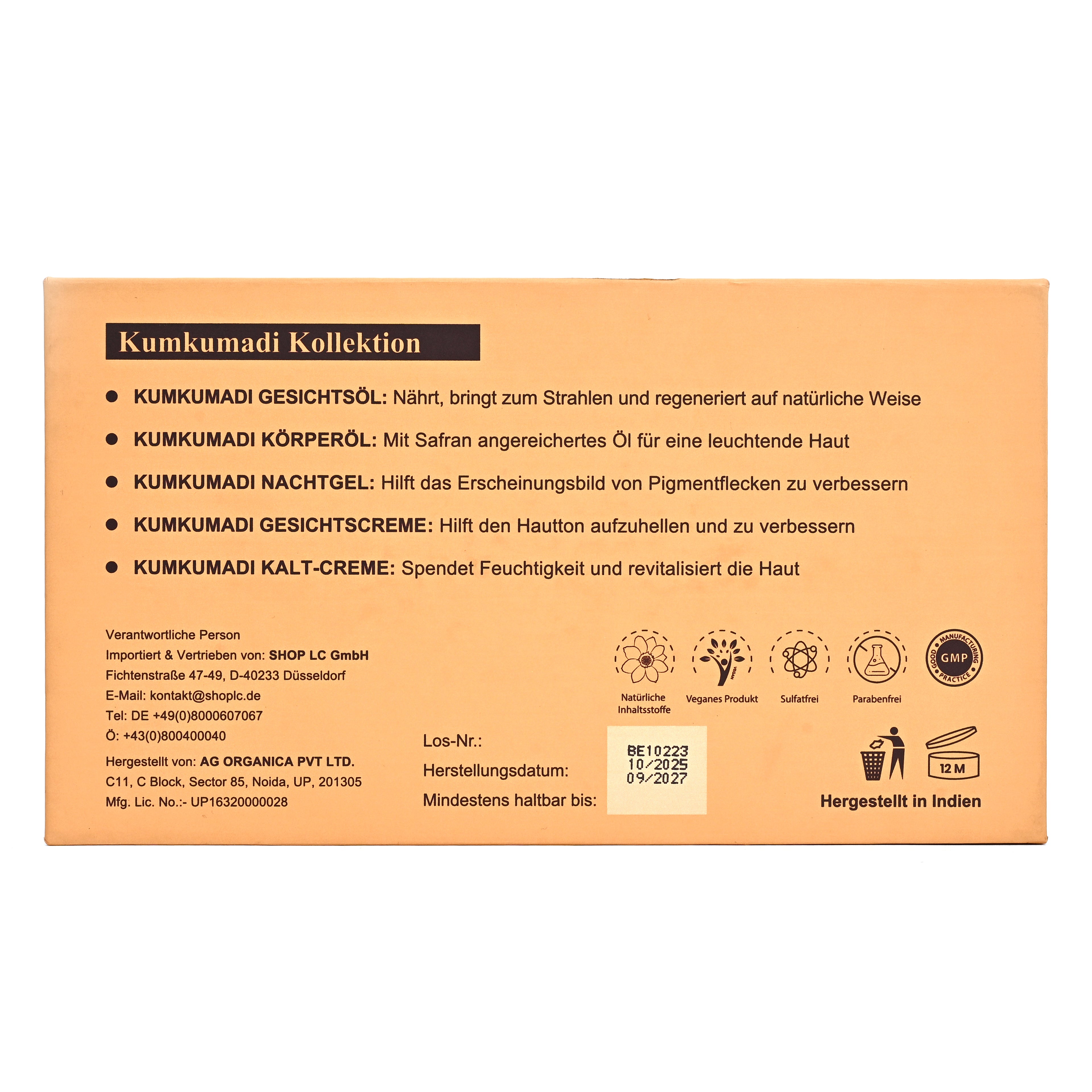 SQIN Botanicals - Discovery Set - Kumkumadi: Gesichtsöl, Nachtgel, Gesichtscreme, Gesichtsserum, Cold Cream, je 5ml (gesamt 25ml)