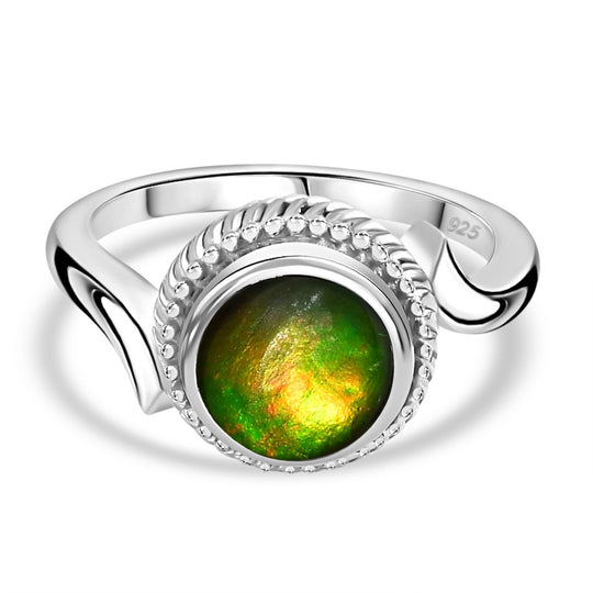 Ammolit Ring, 925 Silber rhodiniert (Größe 18.00) ca. 1.47 ct
