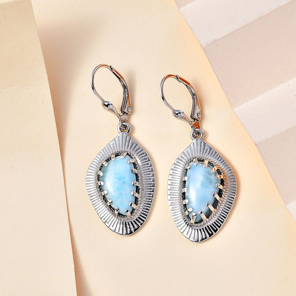 AA Larimar Ohrringe 925 Silber rhodiniert ca. 9.31 ct