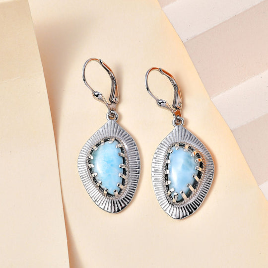 AA Larimar Ohrringe 925 Silber rhodiniert ca. 9.31 ct