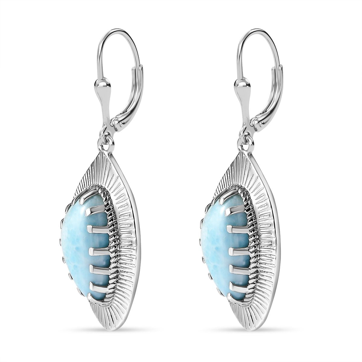 AA Larimar Ohrringe 925 Silber rhodiniert ca. 9.31 ct