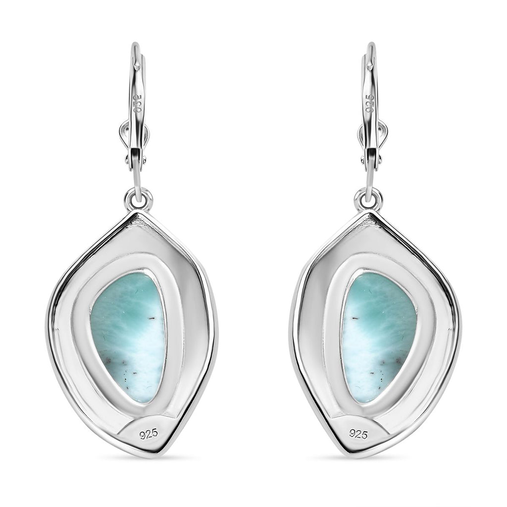 AA Larimar Ohrringe 925 Silber rhodiniert ca. 9.31 ct