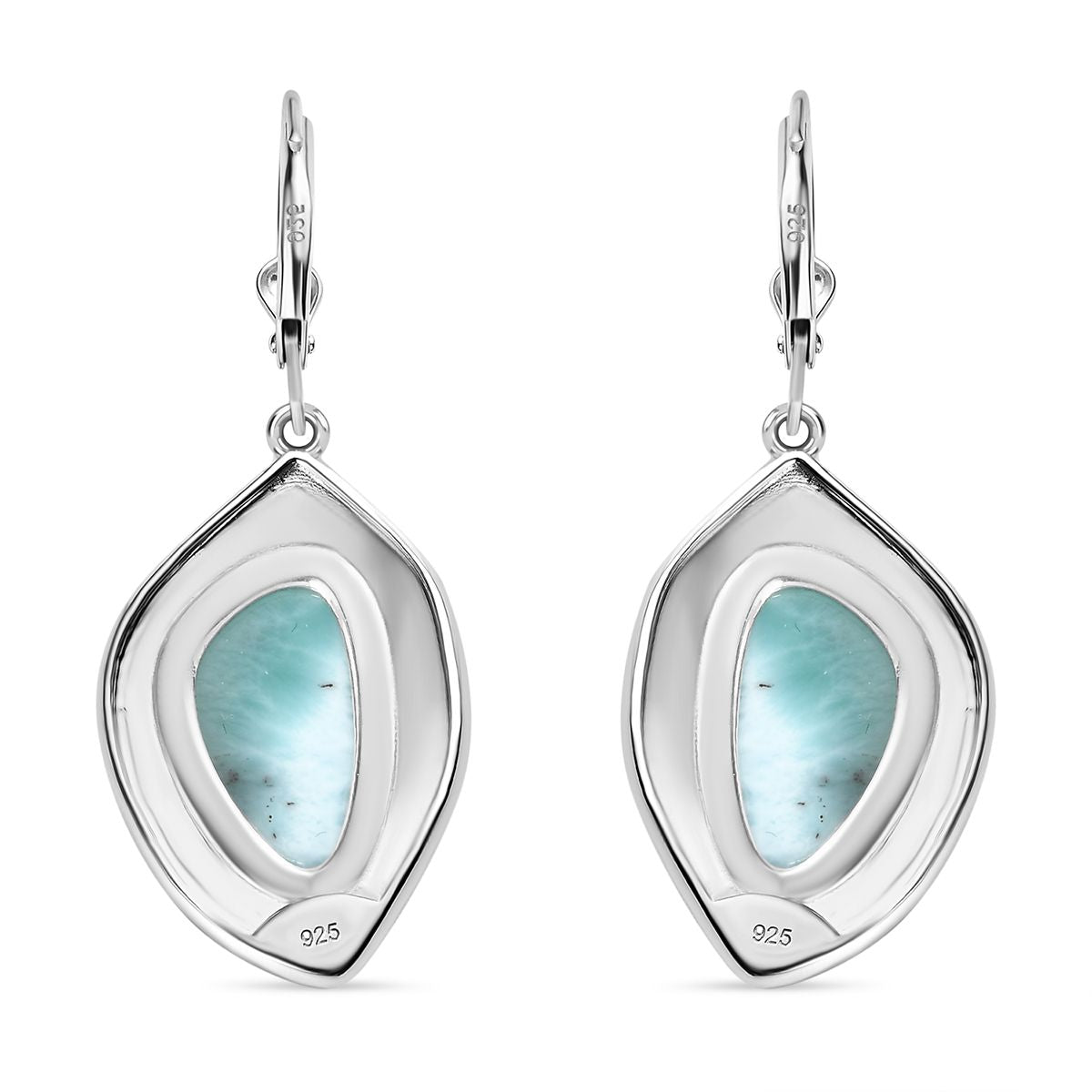 AA Larimar Ohrringe 925 Silber rhodiniert ca. 9.31 ct