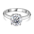 Moissanit Ring 925 Silber rhodiniert (Größe 19.00) ca. 1,73 ct