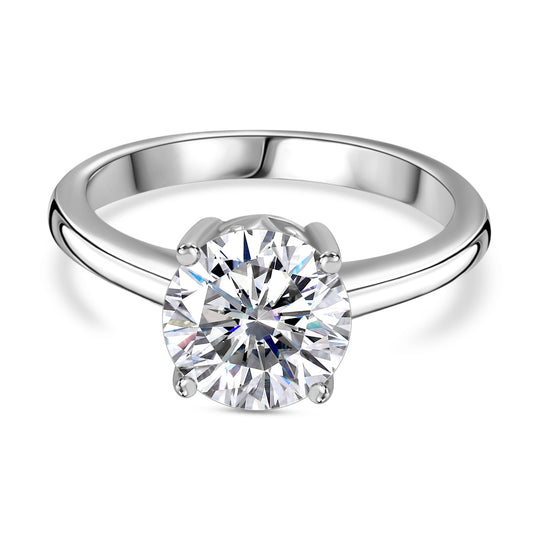 Moissanit Ring 925 Silber 750 Gelbgold Vermeil (Größe 21.00) ca. 1,73 ct