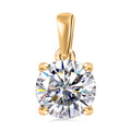 Moissanit Anhänger, 925 Silber 750 Gelbgold Vermeil - 1,73 ct.