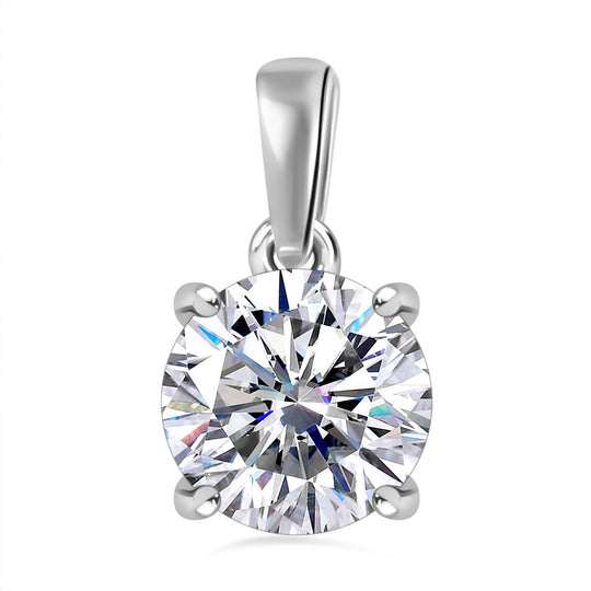 Moissanit Anhänger 925 Silber 750 Gelbgold Vermeil ca. 1.73 ct