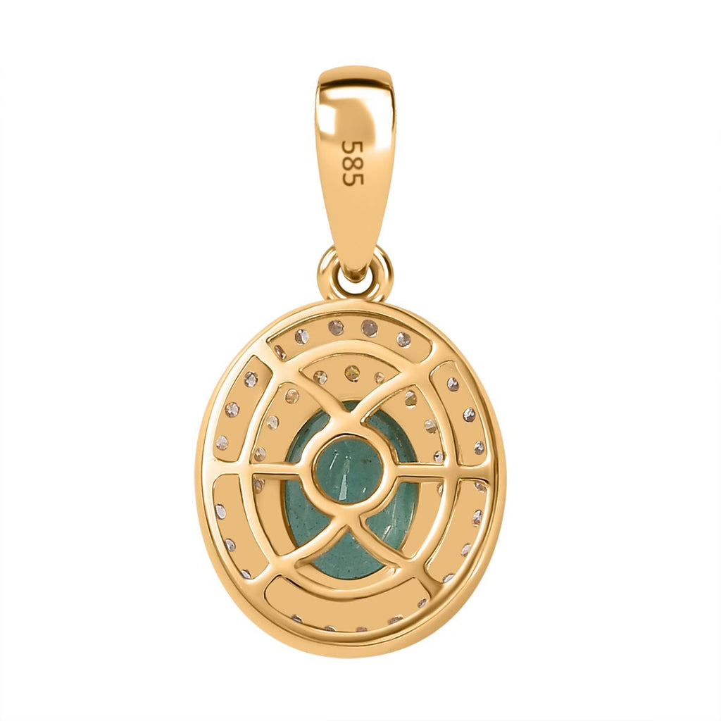 AAA Smaragd, Gelber Diamant Anhänger 585 Gold ca. 1,53 ct.