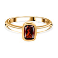Mosambik Granat Ring 925 Silber 750 Gelbgold Vermeil (Größe 17.00) ca. 1,11 ct