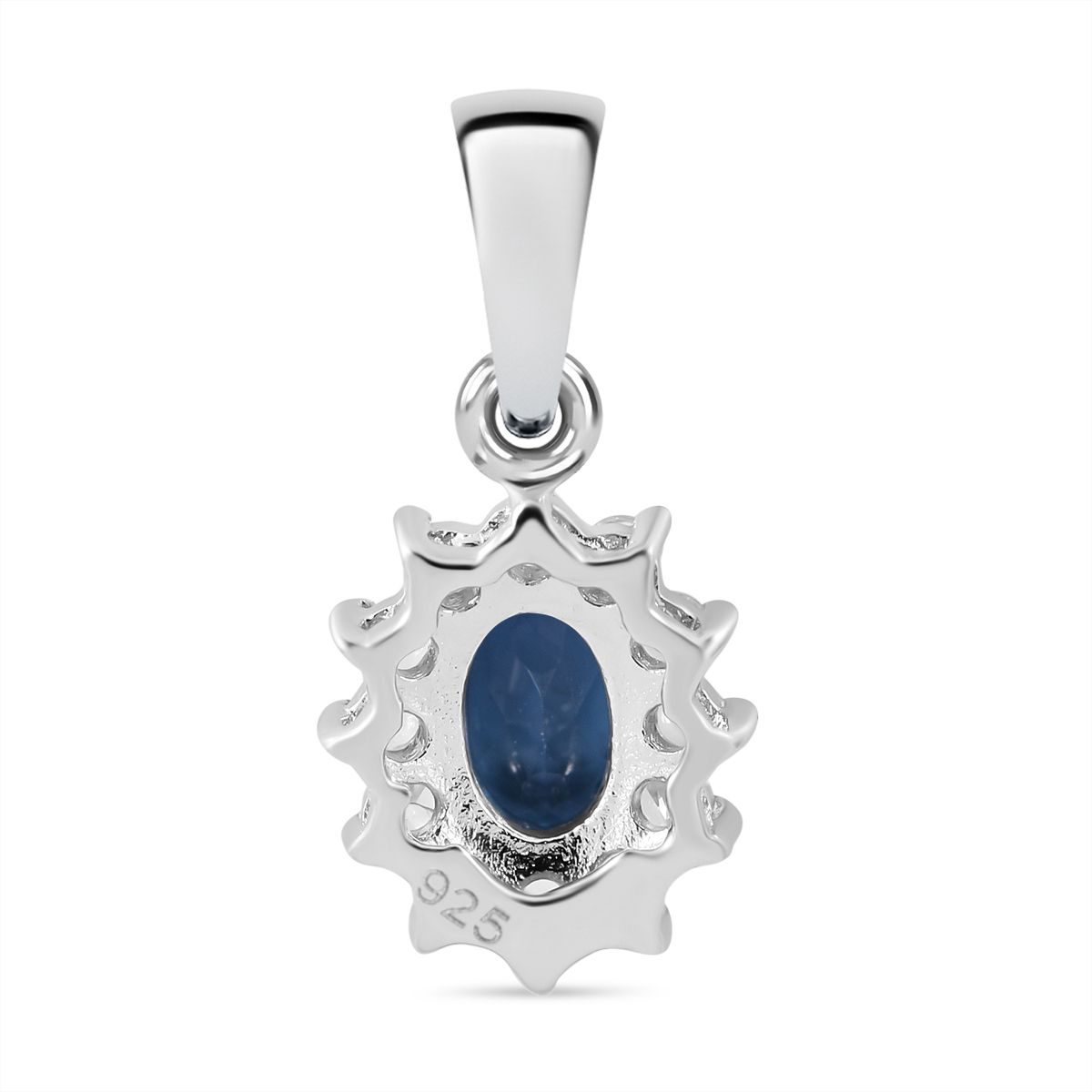 Kyanit, Weißer Zirkon Anhänger 925 Silber rhodiniert ca. 0.89 ct