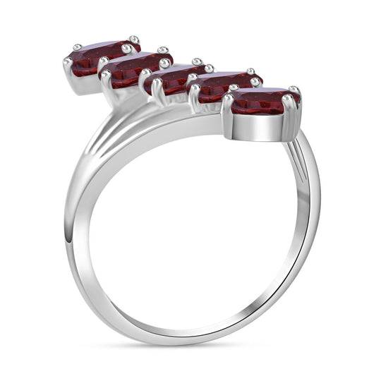 Roter Granat Ring 925 Silber rhodiniert ca. 2,81 ct