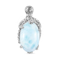 AA Larimar Anhänger 925 Silber platiniert ca. 4.45 ct