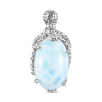 AA Larimar Anhänger 925 Silber platiniert ca. 4.45 ct