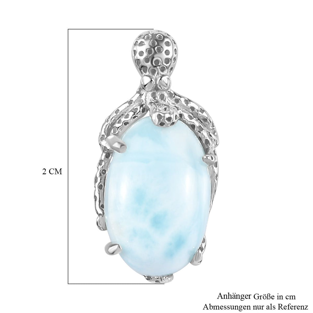 AA Larimar Anhänger 925 Silber platiniert ca. 4.45 ct