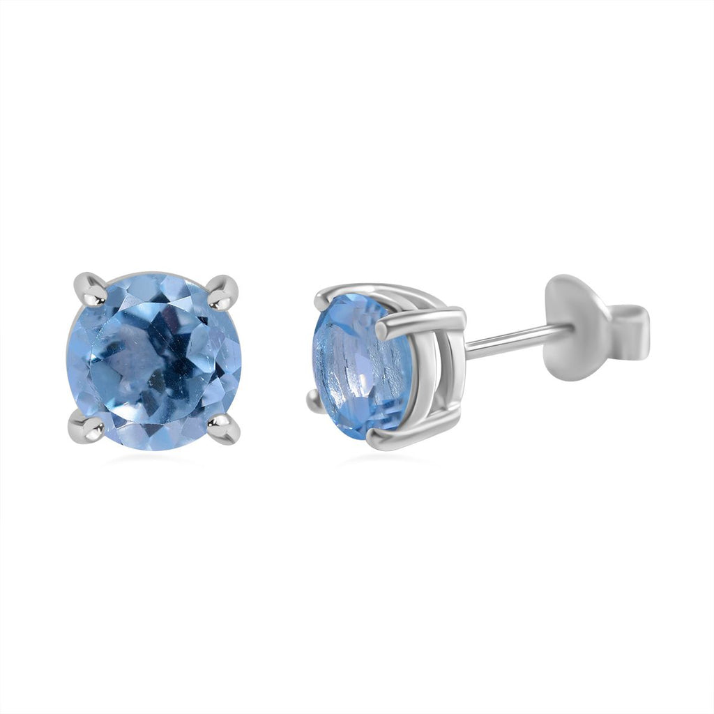 Himmelblauer Topas Ohrringe 925 Silber ca. 2.26 ct