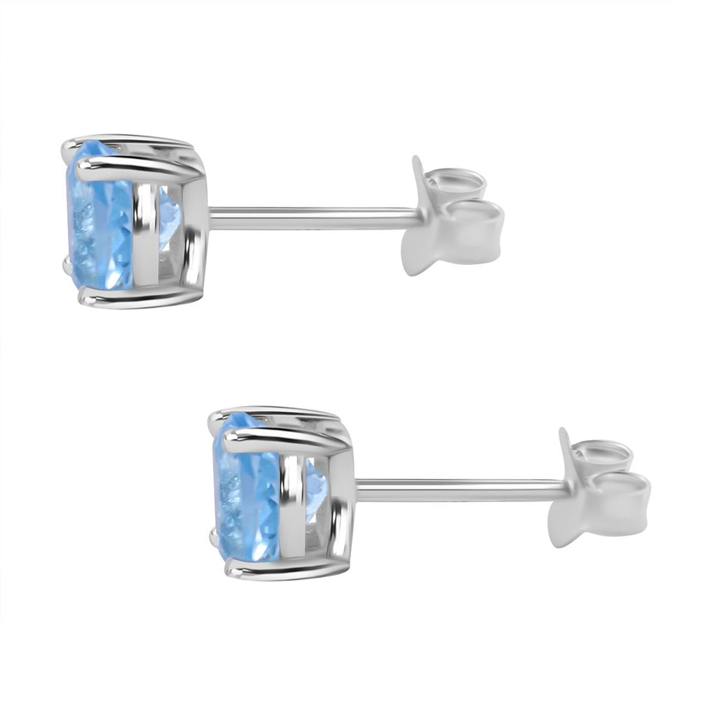Himmelblauer Topas Ohrringe 925 Silber ca. 2.26 ct