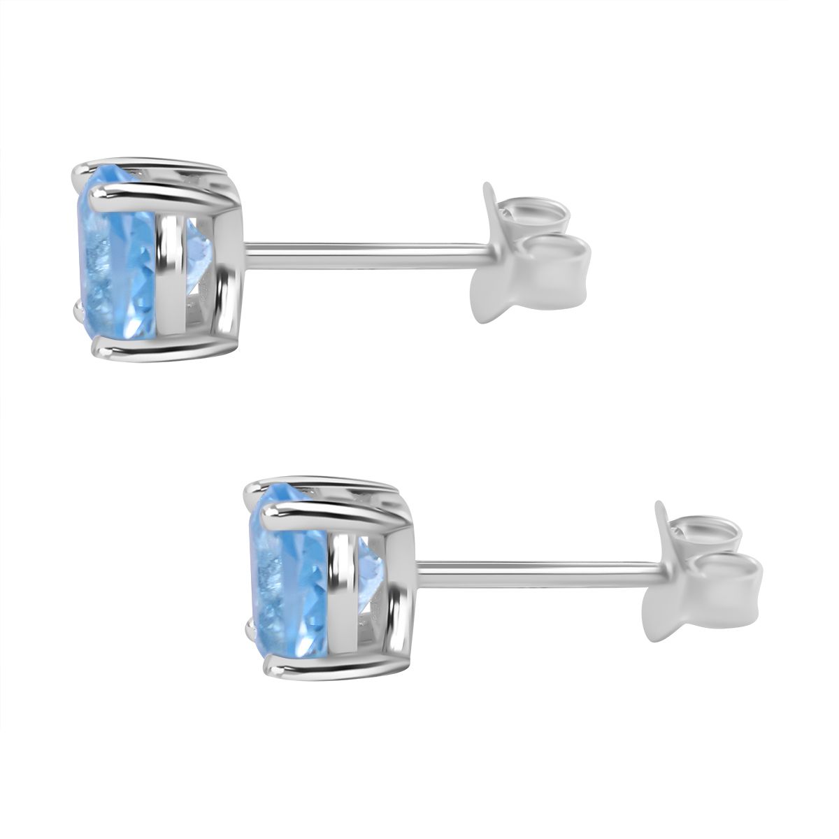 Himmelblauer Topas Ohrringe 925 Silber ca. 2.26 ct