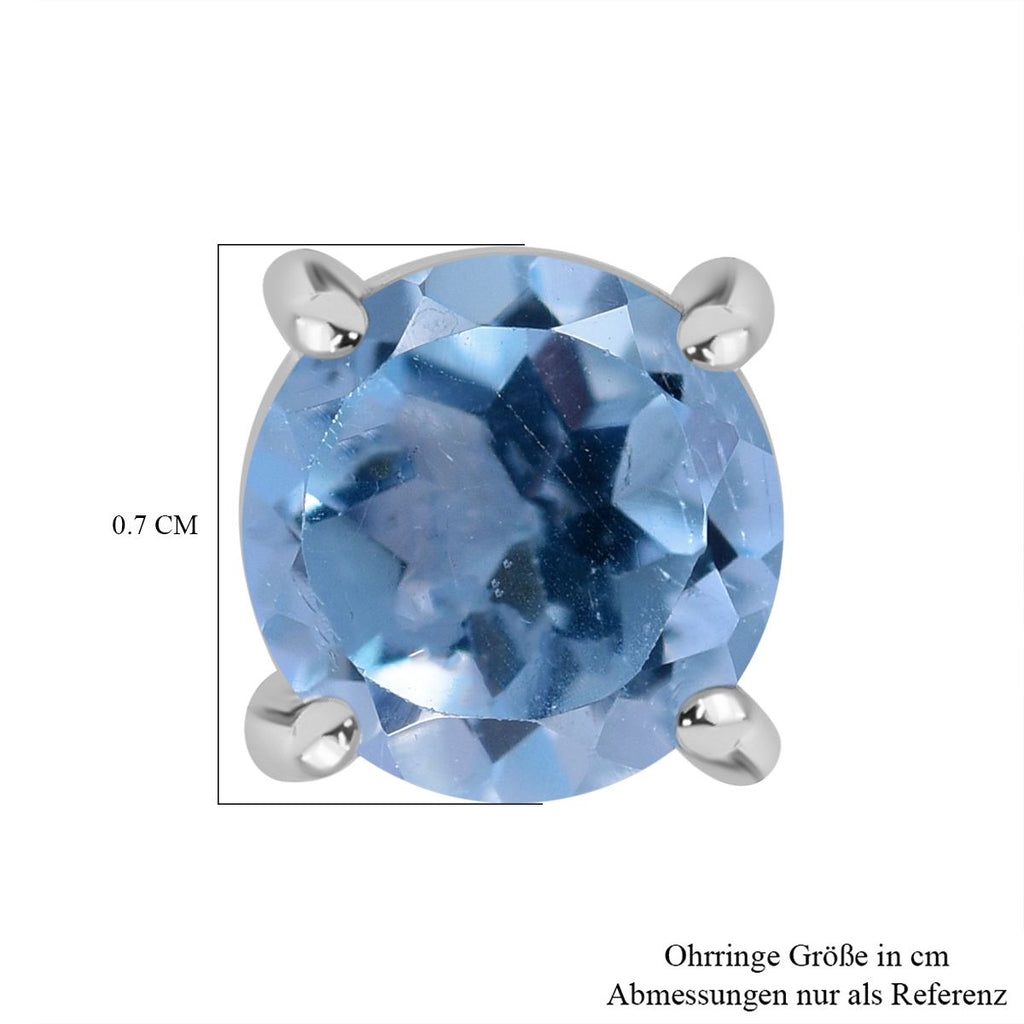 Himmelblauer Topas Ohrringe 925 Silber ca. 2.26 ct