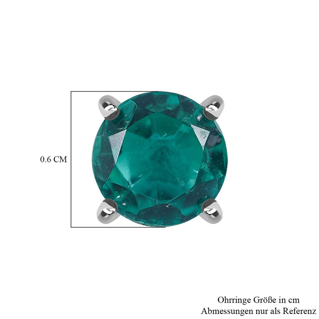 Smaragd-Triplette-Quarz Ohrringe 925 Silber ca. 2.19 ct