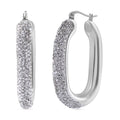 Thai Silber Kollektion- Weißer Kristall Ohrringe, 925 Silber
