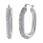 Thai Silber Kollektion- Weißer Kristall Ohrringe, 925 Silber