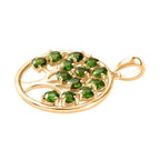 Natürlicher Chromdiopsid Anhänger 925 Silber 750 Gelbgold Vermeil ca. 1.52 ct