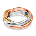 Designer Inspirierter Tricolor Trilogy Ring 925 Silber, (Größe 18.00) ca. 6,77g