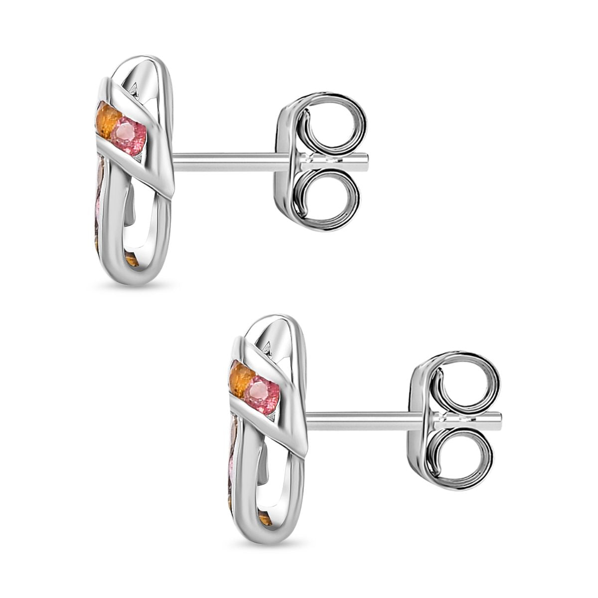 AA Mehrfarbig-Turmalin Ohrringe 925 Silber rhodiniert ca. 1,08 ct.