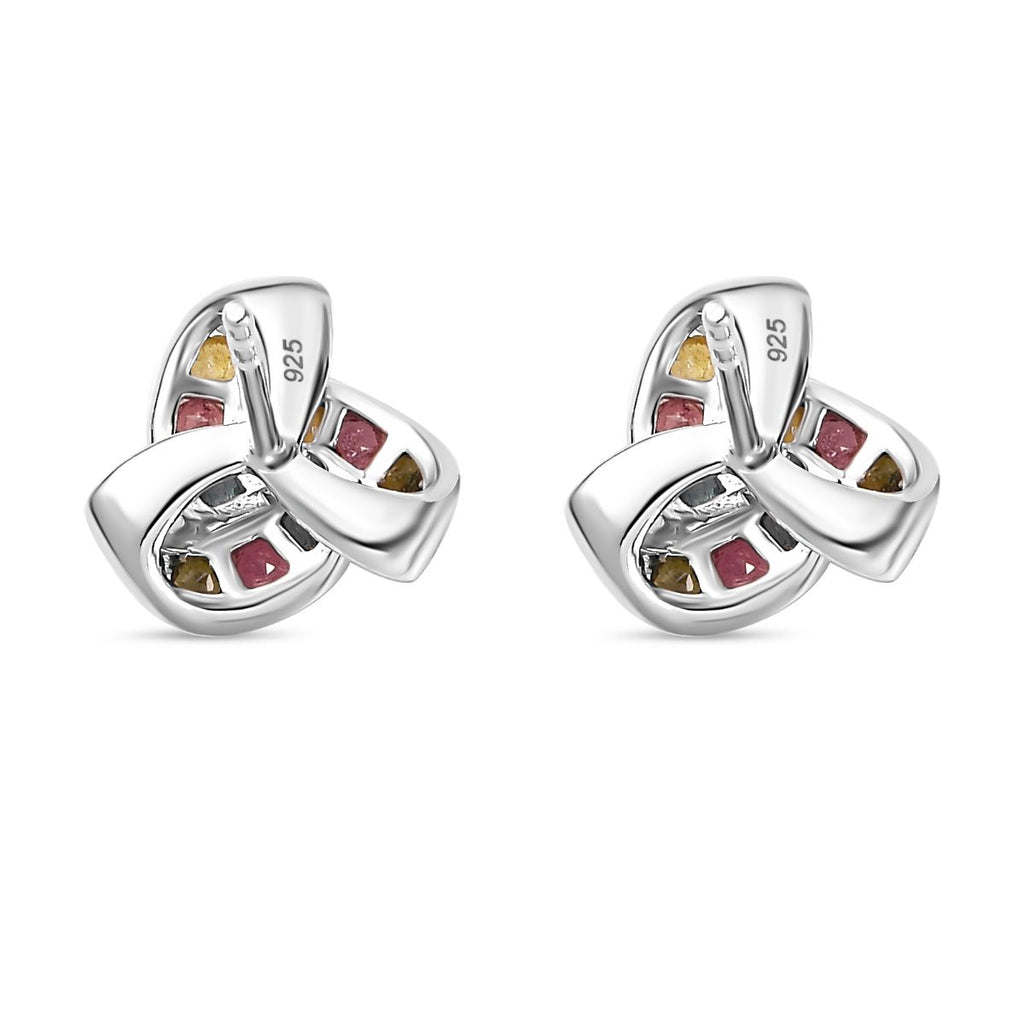 AA Mehrfarbig-Turmalin Ohrringe 925 Silber rhodiniert ca. 1,08 ct.