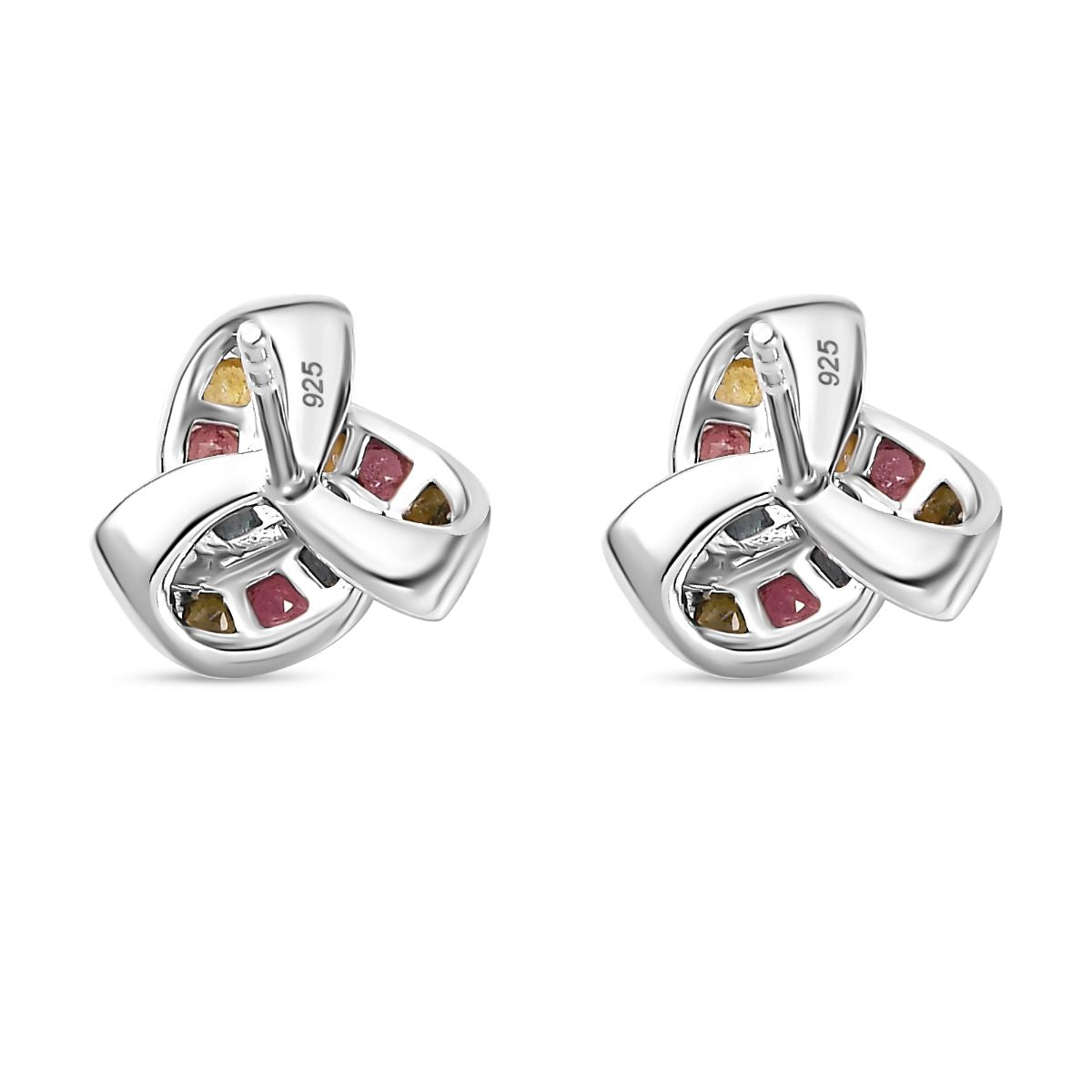 AA Mehrfarbig-Turmalin Ohrringe 925 Silber rhodiniert ca. 1,08 ct.