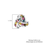 AA Mehrfarbig-Turmalin Ohrringe 925 Silber rhodiniert ca. 1,08 ct.