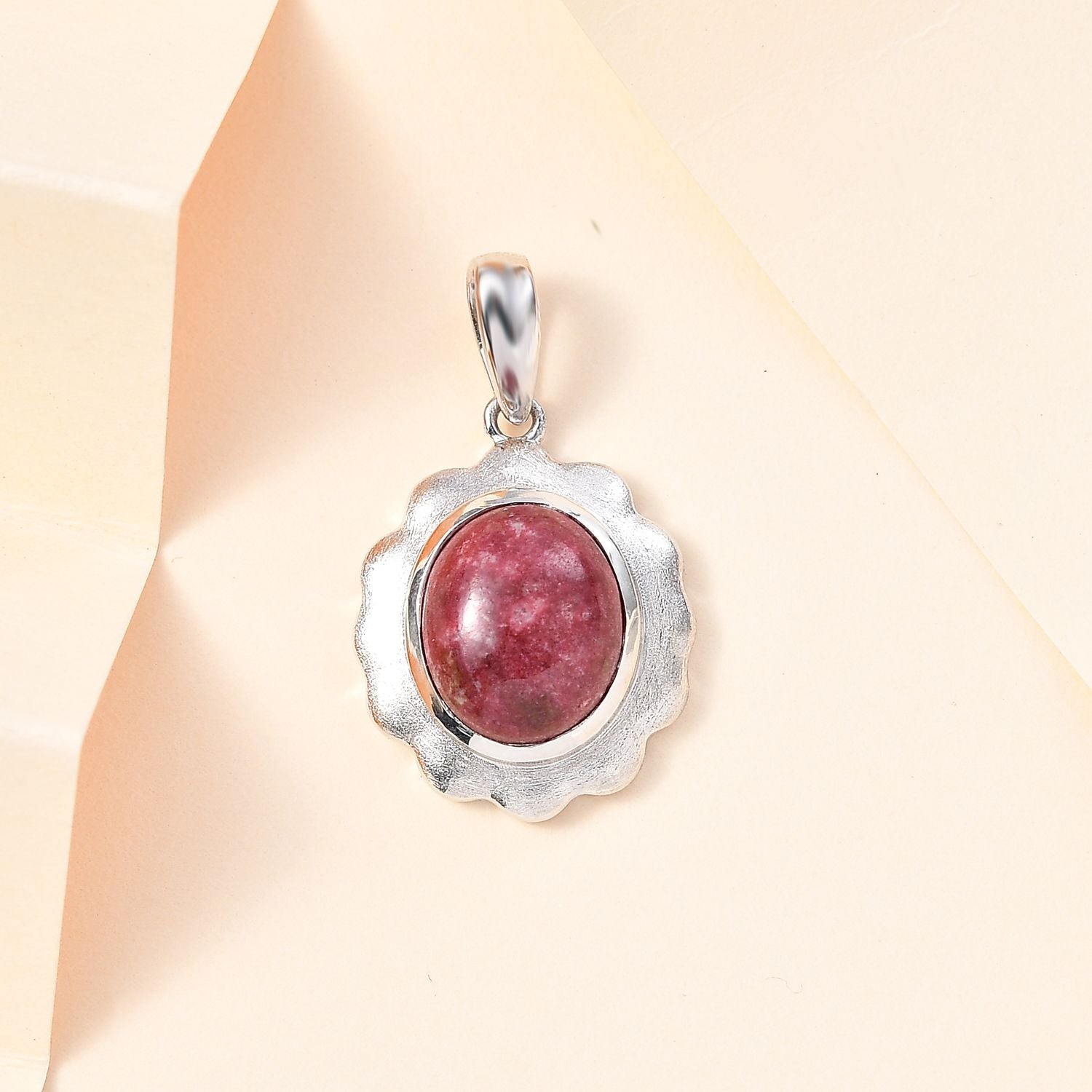 AA Thulit Anhänger 925 Silber rhodiniert ca. 6,02 ct.