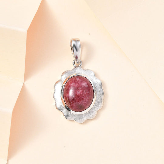 AA Thulit Anhänger 925 Silber rhodiniert ca. 6,02 ct.