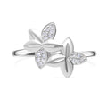 Weißer Diamant P Ring, 925 Silber Roségold Vermeil (Größe 19.00)