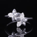 Weißer Diamant P Ring, 925 Silber Roségold Vermeil (Größe 19.00)