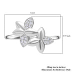 Weißer Diamant P Ring, 925 Silber Roségold Vermeil (Größe 19.00)