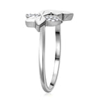 Weißer Diamant P Ring, 925 Silber Roségold Vermeil (Größe 19.00)