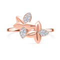 ALLORO Diamant Ring, 925 Silber mit Roségold Vermeil