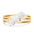 Weißer Diamant P Ring 925 Silber Gelbgold Vermeil (Größe 17.00) ca. 0,33 ct