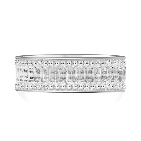 Weißer Diamant Ring 925 Silber 750 Gelbgold Vermeil (Größe 21.00)