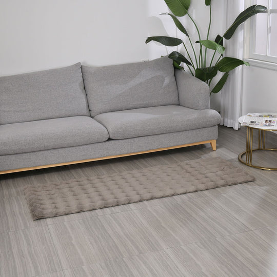Superweicher Mikroplusch Teppich-Sofaschutz mit Wellenmuster, 1200 GSM, 60 x 180 cm, dunkelgrau