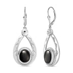 Elite Shungit, Schwarzer Spinell Ohrringe 925 Silber rhodiniert ca. 3.38 ct