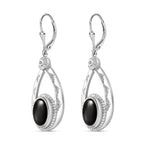 Elite Shungit, Schwarzer Spinell Ohrringe 925 Silber rhodiniert ca. 3.38 ct
