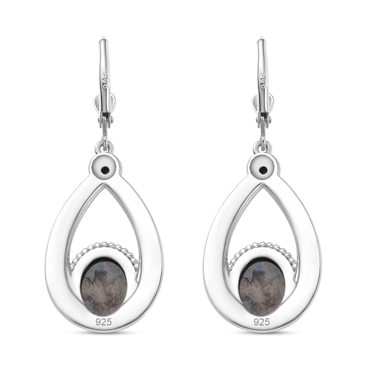 Elite Shungit, Schwarzer Spinell Ohrringe 925 Silber rhodiniert ca. 3.38 ct