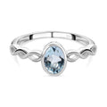 Himmelblauer Topas Ring 925 Silber (Größe 17.00) ca. 0,89 ct