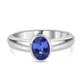 Tansanit Ring, 925 Silber platiniert (Größe 21.00) ca. 0.94 ct