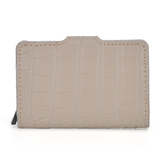 Portemonnaie im PU-Kroko-Design mit RFID-Schutz - Minimalistisches Bifold Wallet,, 6,8 x 10 x 1,2 cm