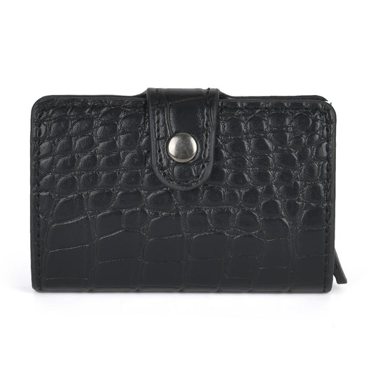 Portemonnaie im PU-Kroko-Design mit RFID-Schutz - Minimalistisches Bifold Wallet,, 6,8 x 10 x 1,2 cm