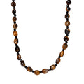 Tigerauge und schwarze Spinell-Halskette, 50 cm - 88 ct.